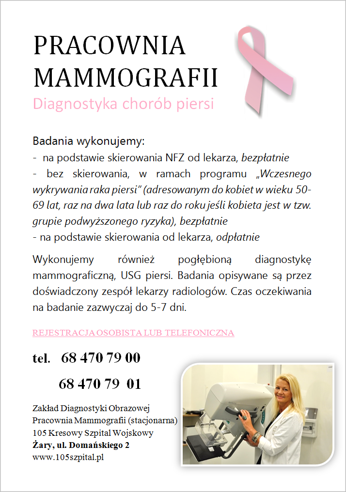 plakat mammografia mamografia zary zagan