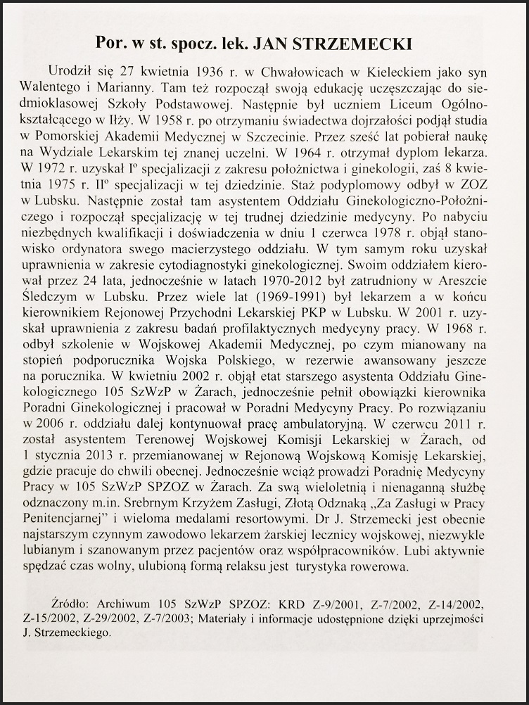 biografia Lekarze szpitala Wojskowego 2014